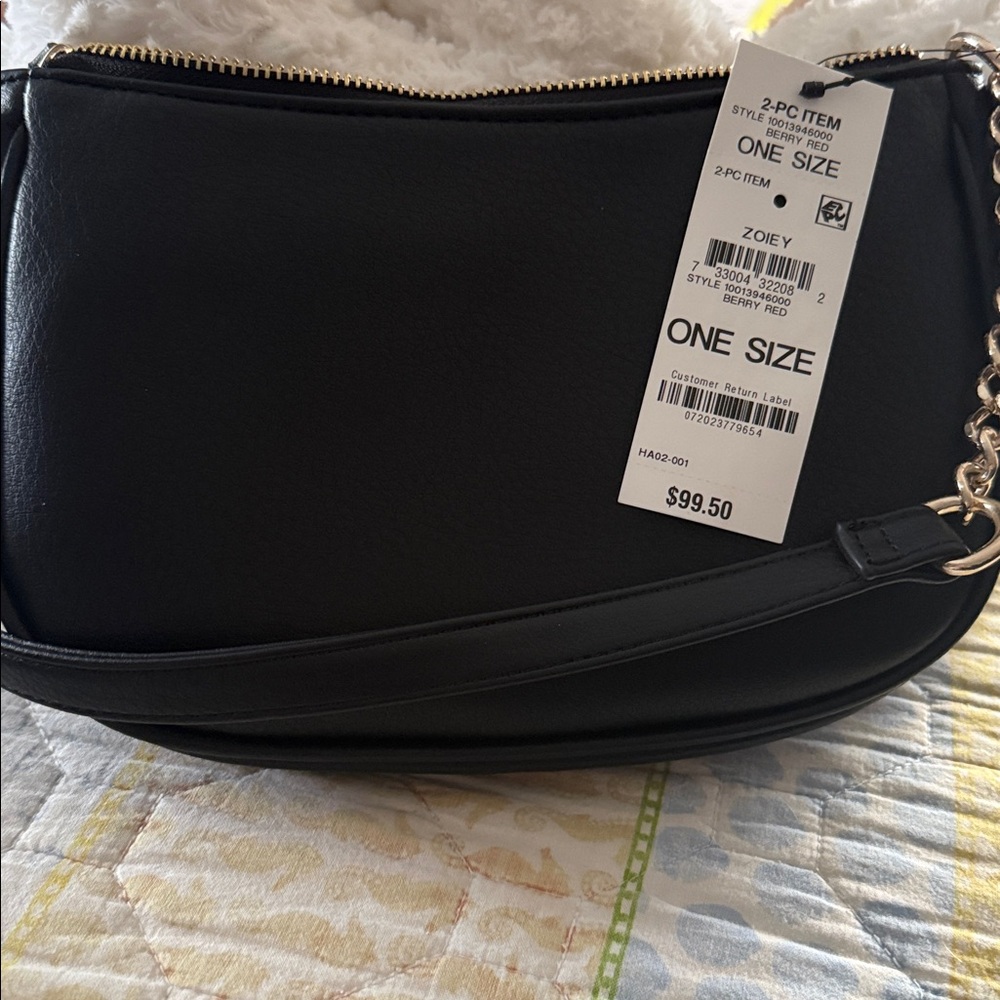 INC Leather Tote and Crossbody Set in Burgundy and Black - Picture 8 of 8